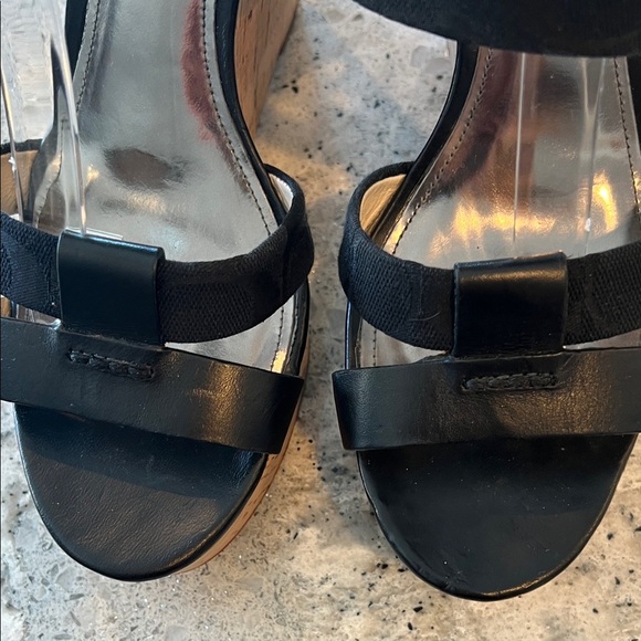 Coach COACH Charla Black Wedge Black Sandals Size 8 - Picture 2 of 13